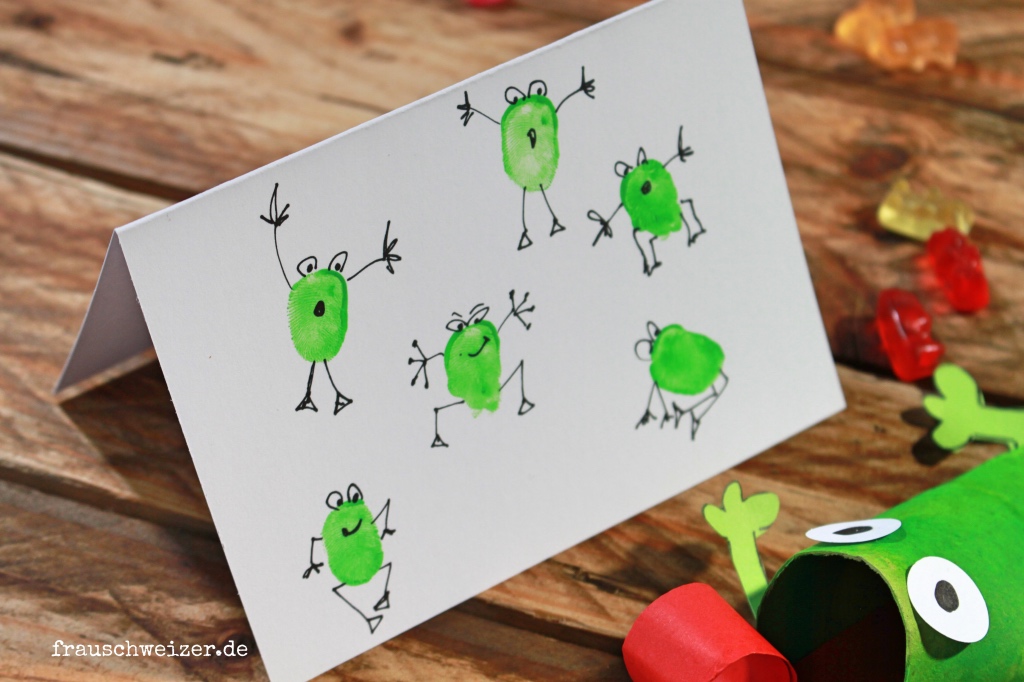 DIY Fingerprint Frosch Kindergeburtstag