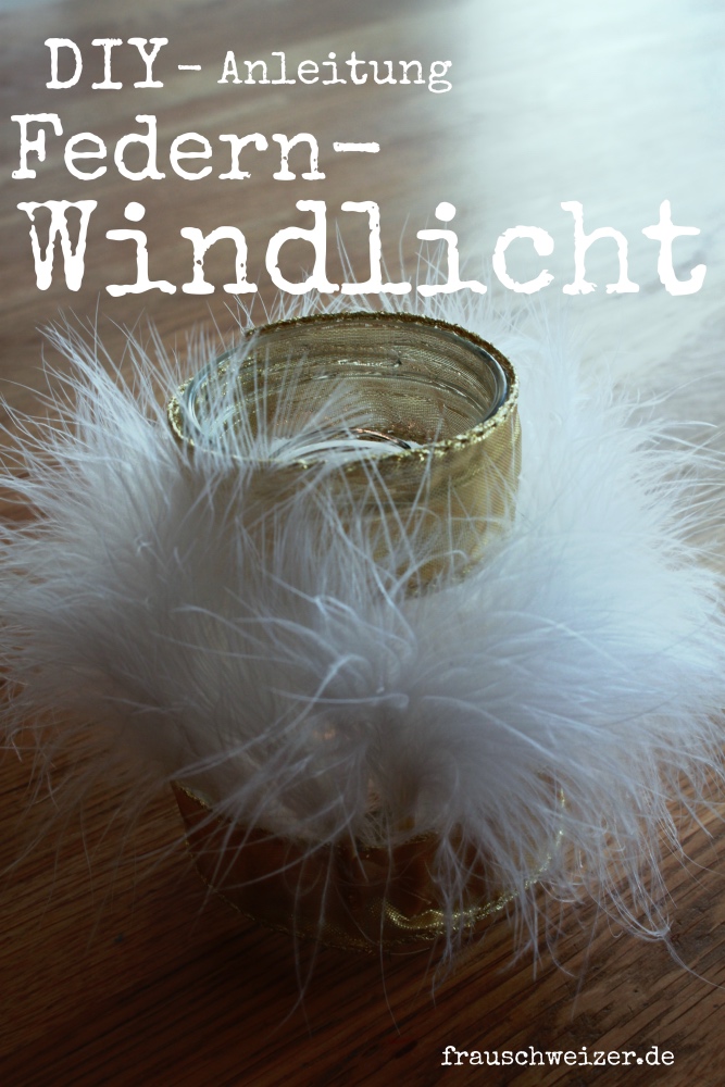 DIY Anleitung Windlicht im Federkleid