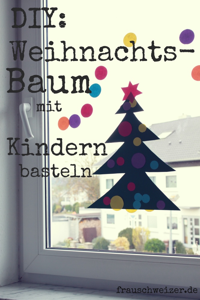 DIY Fensterbild Tannenbaum an Weihnachten