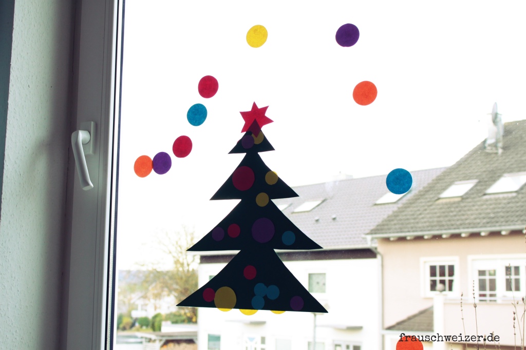 DIY Fensterbild Tannenbaum an Weihnachten